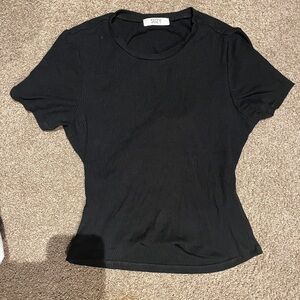 Suzy Shier Black Ribbed Women's Top